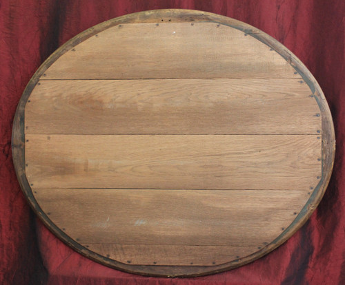 71 X 87 Cm Large Oval Gold Leaf Medallion Mirror Louis Philippe Perlé