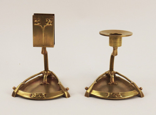 Candlestick and Match Holder 1900 Jugendstil