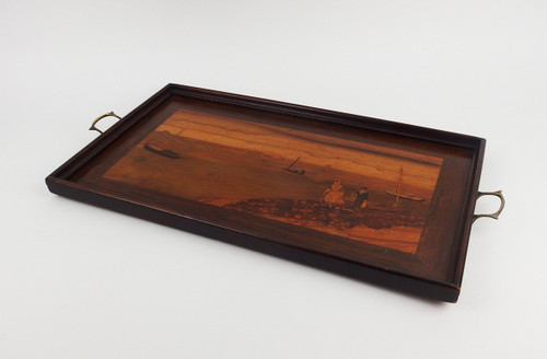 Intarsientablett „Maritime Landschaft“