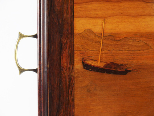 Intarsientablett „Maritime Landschaft“