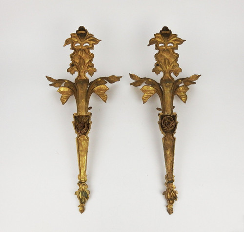 Paire d'Appliques Art Nouveau En Bronze dans le style de Bouval