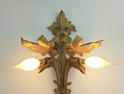 Paire d'Appliques Art Nouveau En Bronze dans le style de Bouval