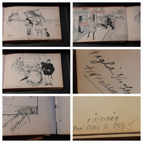A. Taccuino TINTELLIER di disegni a inchiostro dell'inizio del XX secolo 