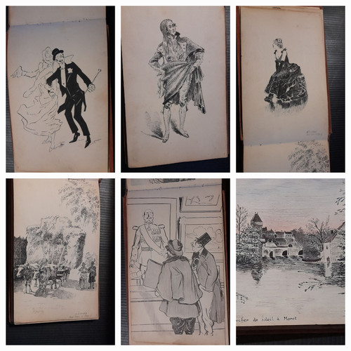 A. Taccuino TINTELLIER di disegni a inchiostro dell'inizio del XX secolo 