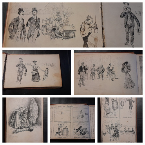 A. Taccuino TINTELLIER di disegni a inchiostro dell'inizio del XX secolo 