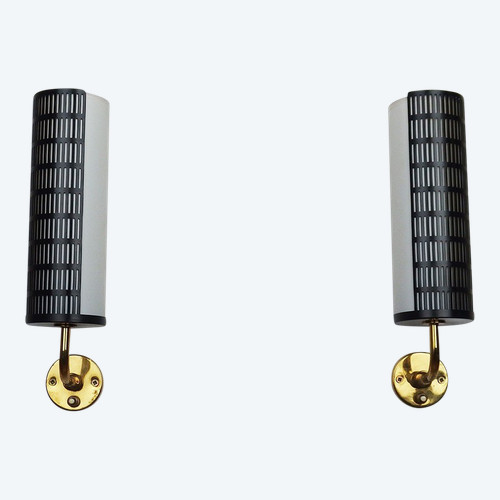 Pair of Wall Lights Attributed to Arlus