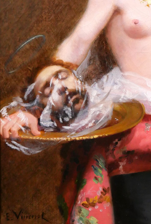Eugène-Méry VINCENT 1869-1906 Salomé con la testa di Jean-Baptiste, pittura, nudo di donna, Bretagna