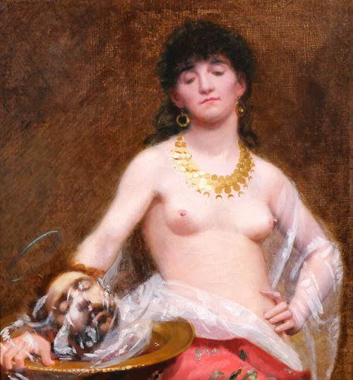 Eugène-Méry VINCENT 1869-1906 Salomé con la testa di Jean-Baptiste, pittura, nudo di donna, Bretagna