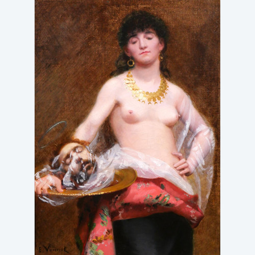 Eugène-Méry VINCENT 1869-1906 Salomé con la testa di Jean-Baptiste, pittura, nudo di donna, Bretagna