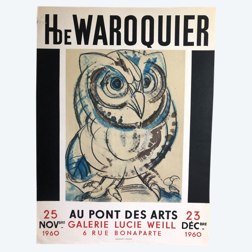 Poster H di Waroquier Al Pont des Arts Parigi 1960