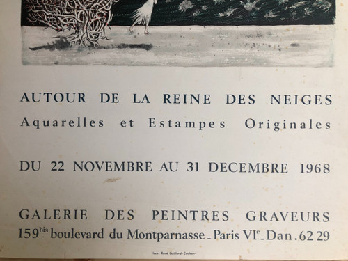 Poster Lars Bo Around the snows Gallery of painters and engravers 1968 Paris