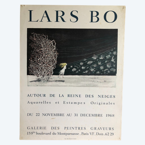 Poster Lars Bo Around the snows Gallery of painters and engravers 1968 Paris