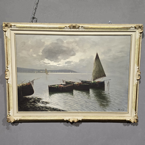 Antique painting DE LUCA sailing boats
