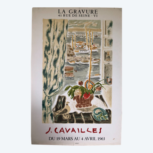 Affiche exposition de Jules Cavailles la Gravure Paris 1963