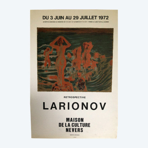 Original Larionov Retrospective Poster 1972 Nevers