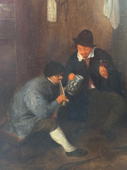 Niederländische Schule, Öl auf Tafel mit einer Tavernenszene