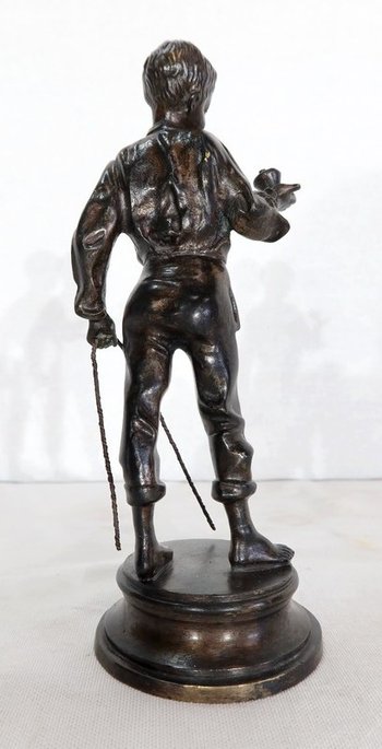  Bronzo "Ragazzo con trottola" - Fine del 19° secolo