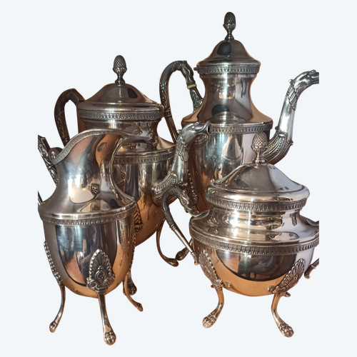 4-piece silver-plated tea and coffee set