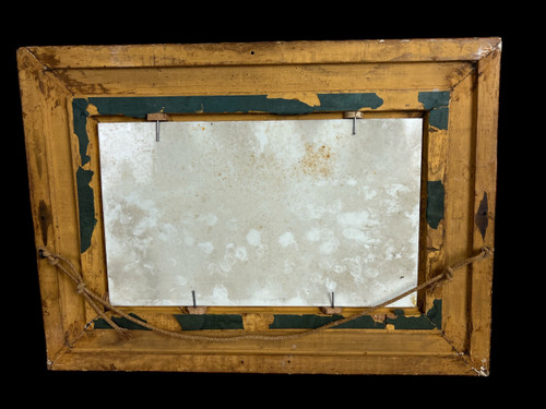 QUADRO / DIPINTO SU PIASTRA CERAMICA “SCENA ORIENTALE DEL LAGO” CON CORNICE