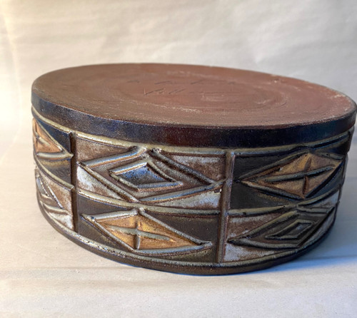 Enamelled ceramic box by Alexandre Kostanda (1921-2007)
