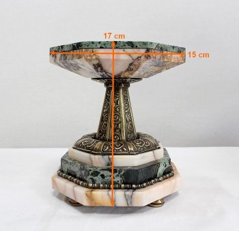 Marble and Bronze Mantel Set, Art Deco - 1940