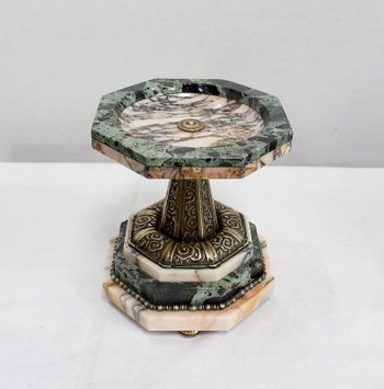  Marble and Bronze Mantel Set, Art Deco - 1940