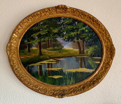 Paesaggio olio su legno