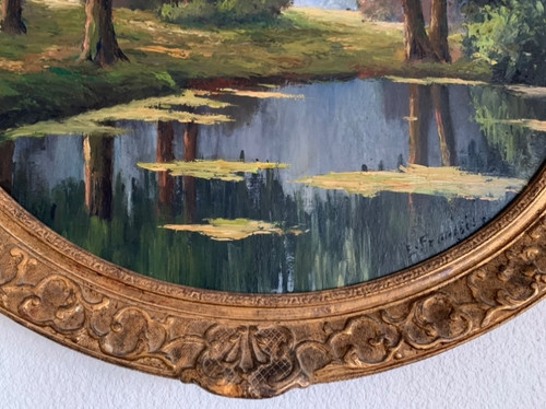 Paesaggio olio su legno