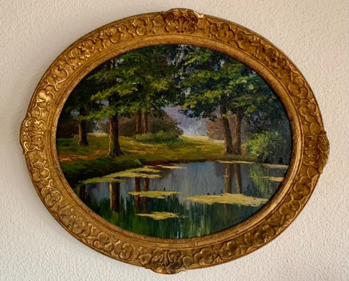 Paesaggio olio su legno
