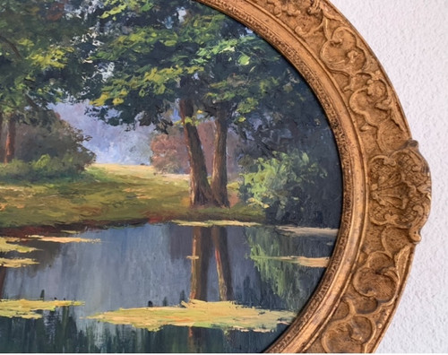 Paesaggio olio su legno