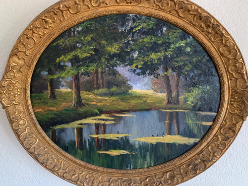 Paesaggio olio su legno