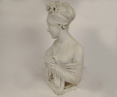 Busto scolpito di Mme Récamier in marmo di Carrara secondo Joseph Chinard XIX secolo