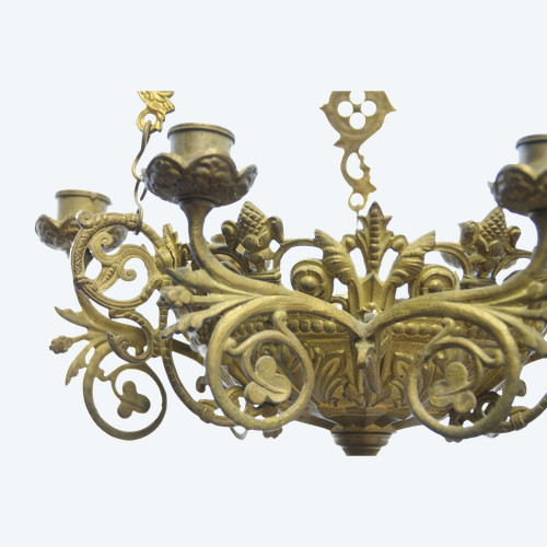Hängeleuchte aus Messingbronze aus einer Kapelle oder Kirche