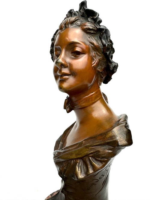 Georges Van der Straeten Bronze bust of "Marinette".