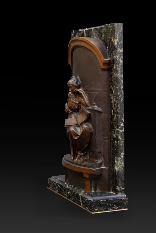 Louis-Ernest Barrias (1841 – 1905) bassorilievo in bronzo "La Lettrice"