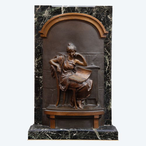 Louis-Ernest Barrias (1841 – 1905) bassorilievo in bronzo "La Lettrice"