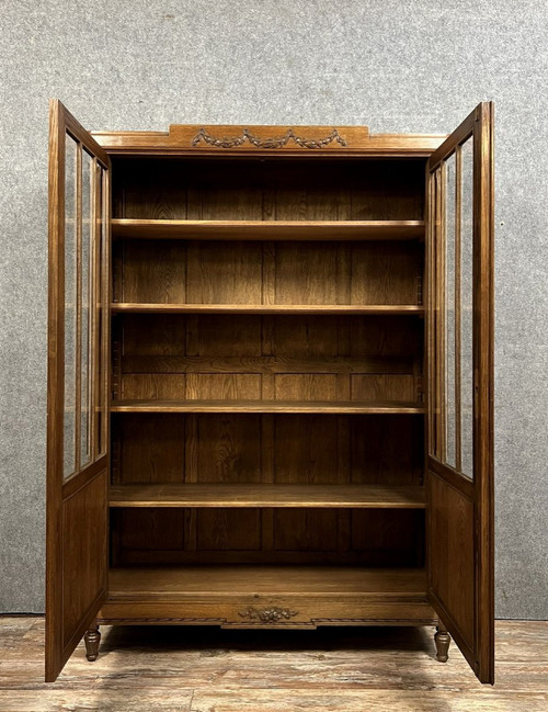 Louis XVI style oak bookcase circa 1880