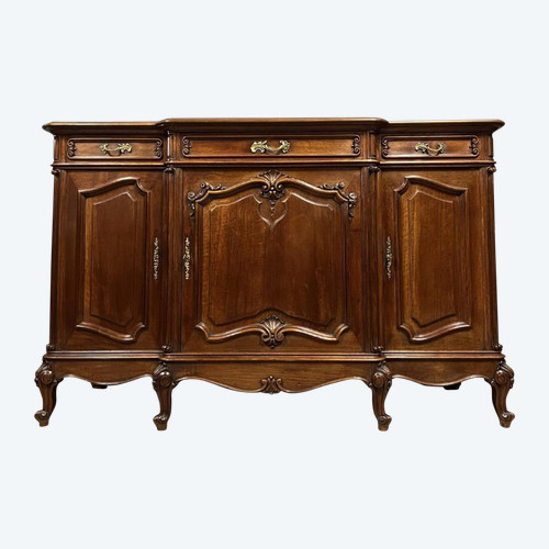 Stamped Louis XV style sideboard in walnut circa 1880