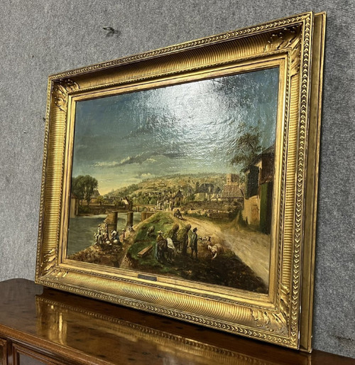 Late 19th century French school: magnificent and important oil on canvas painting from the Napoleon III period