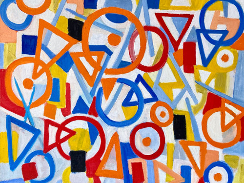 Andrée Simon (1896-1981), Abstract Composition, Oil on Canvas, 1976.