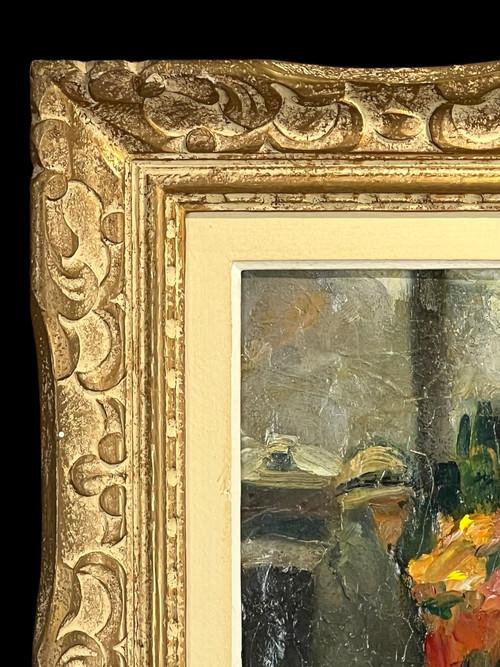 DIPINTO / OLIO SU TELA FIRMATO DA PIERRE DE.BELAIR " ELEGANTES AU MARCHÉ " (ELEGANTI AL MERCATO)