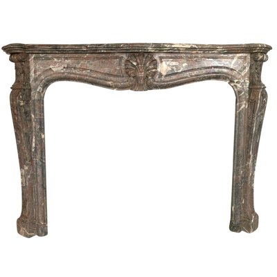Louis XV style mantel in red Breche marble XIX century