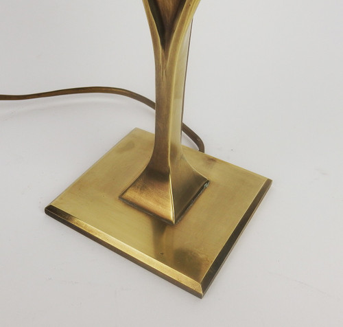Lampada in ottone e agata attribuita a Willy Daro