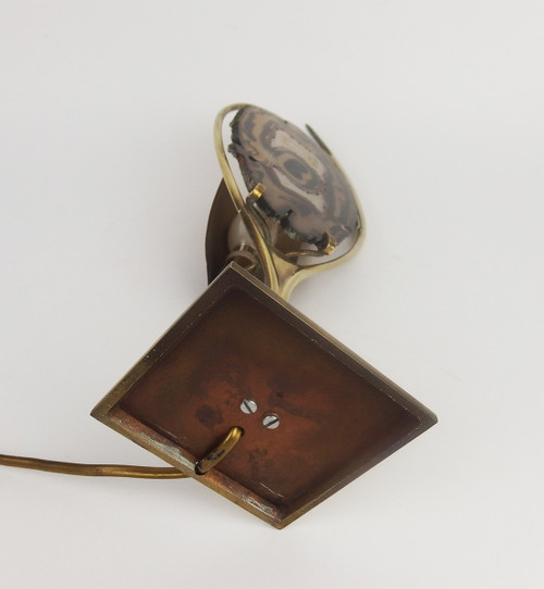 Lampada in ottone e agata attribuita a Willy Daro