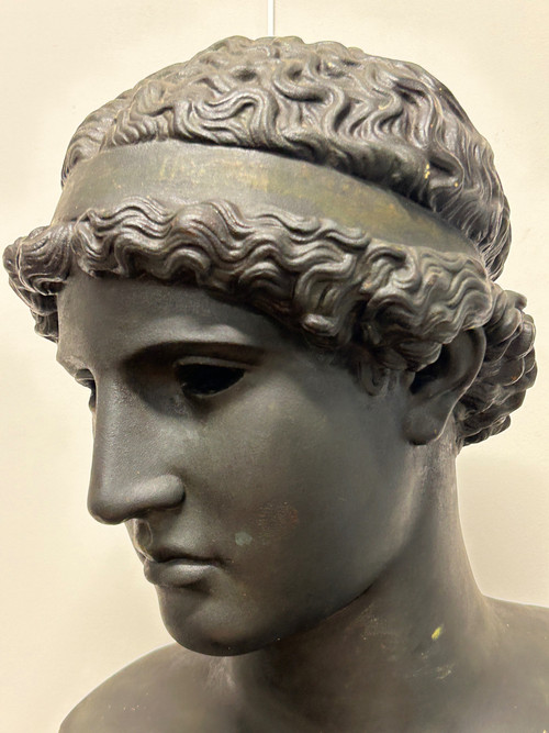 Atena Lemnia Dea greca Scultura in bronzo dei primi del Novecento H 60 cm