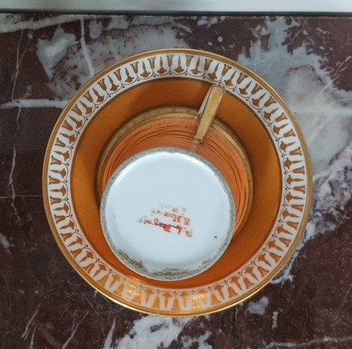 Dagoty et Honoré - Jasmine cup and saucer in porcelain - Empire, Restoration period