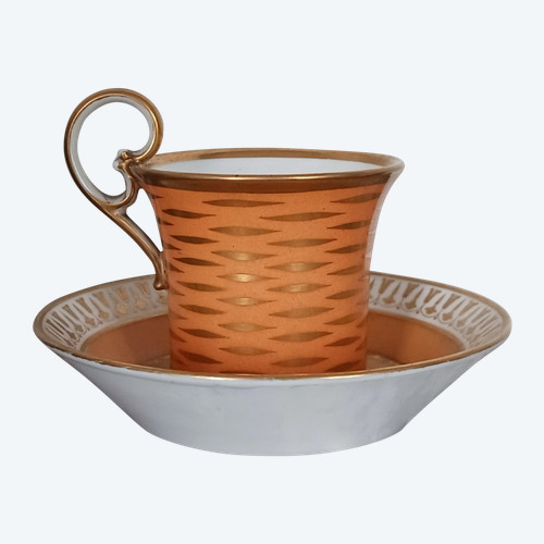 Dagoty et Honoré - Jasmine cup and saucer in porcelain - Empire, Restoration period