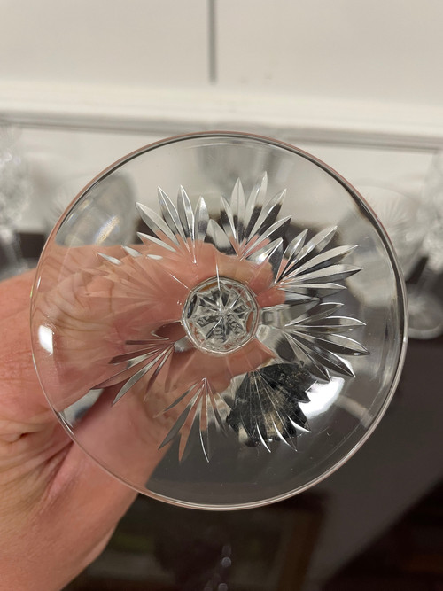 Saint Louis Modèle Florence - 6 Verres à Eau En Cristal H: 18 cm