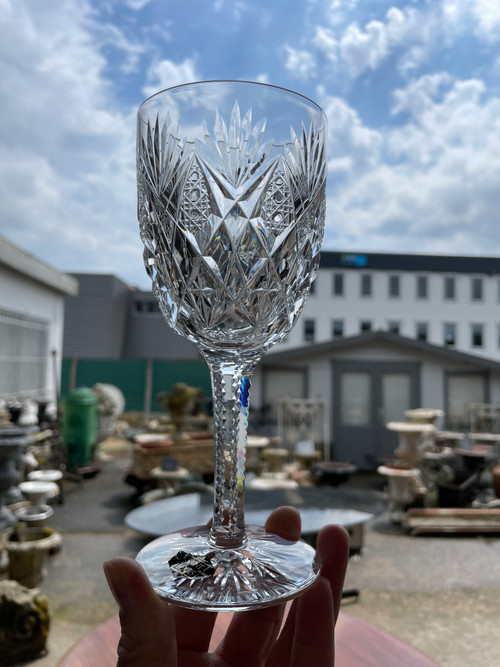 Saint Louis Modèle Florence - 6 Verres à Eau En Cristal H: 18 cm