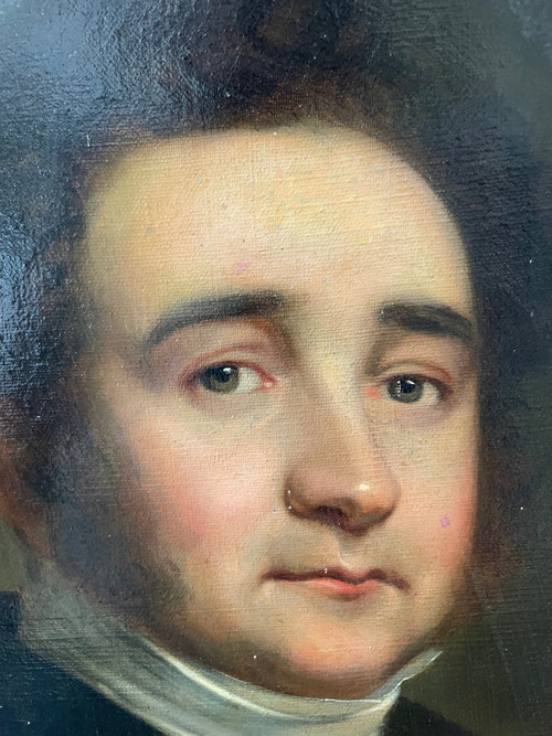 French School of the XIX- Portrait Of A Man Early 19th Century Oil On Canvas
